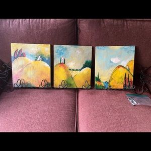 Southern Living paintings and metal holder